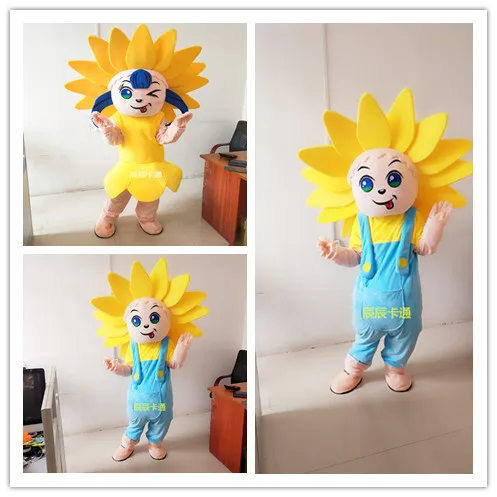 Sunflower Mascot Costume Adult Size Fancy Dress Christmas Cosplay for Halloween party event | Тематическая одежда и