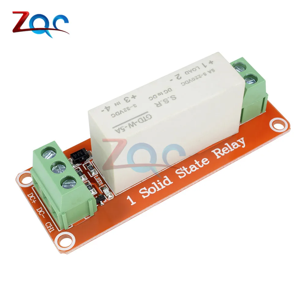 3-32V DC 1-Channel SSR Solid State Relay High-low Trigger 5A 5v 12v For Arduino 