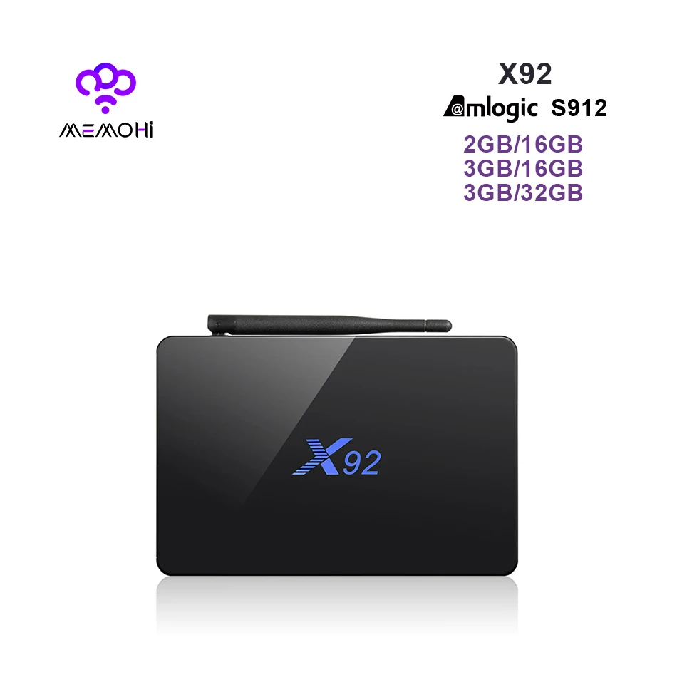 MEMOBOX X92 Android 6 0 ТВ Box Amlogic S912 64 бит Octa Core 4 К 2 H.265 с двойной группа Wi-Fi Bluetooth Media Player |