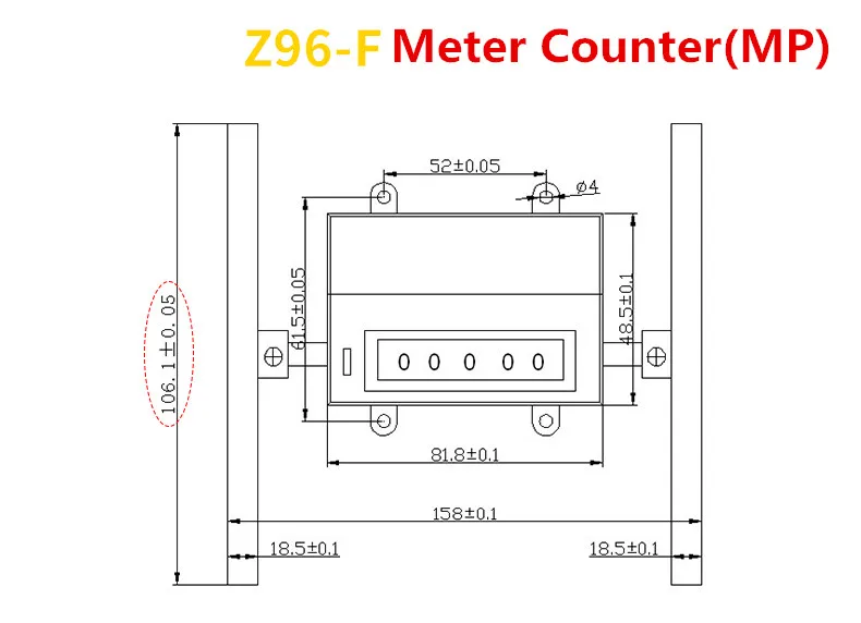 5 цифр Z96-F прокрутки/прокатки колеса 1-9999,9 м счетчик текстильной техники счетчик/счетчик ярдов механическая длина