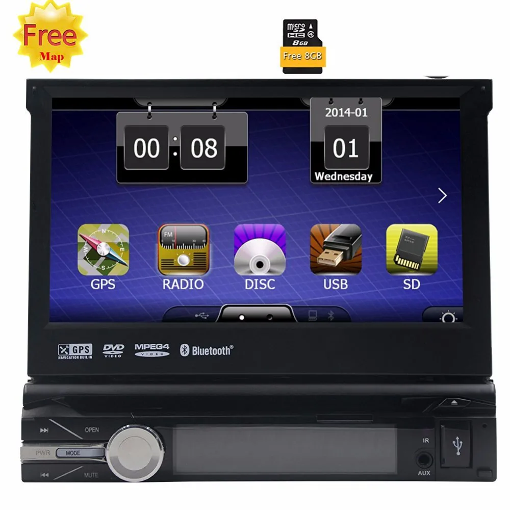 

NEW 1 Din Car DVD GPS Navigation player to Old car models Radio Music Bluetooth Rear View Camera SD USB For Auto radio 1din gps