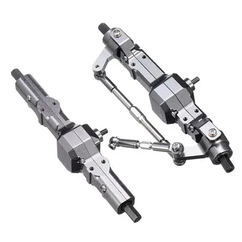 

1 Pair/SET Titanium Color Metal Front Rear Bridge Axle Set For WPL HengLong 1/16 Military Truck RC Car