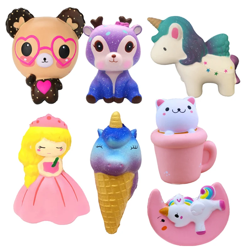 Новинка кляп игрушки Сжимаемый единорог медведь тыква Icecream для детей Squeeze Fun