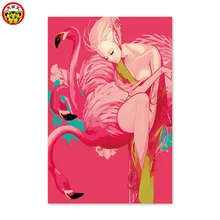 Живопись по номерам художественная краска по номерам Цифровая живопись цифровая картина маслом Цифровая живопись фламинго и красота картины nu