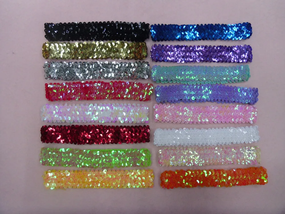 2018 New headbands stretch sequin headband b aby headbands for girl
