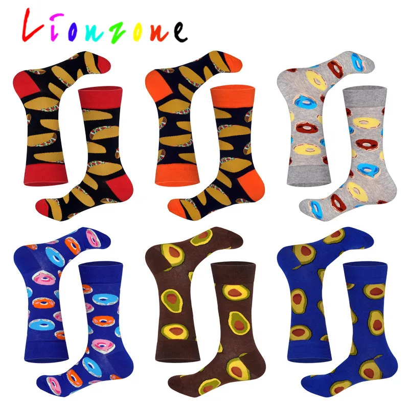 LIONZONE Новое поступление счастливые носки женские большие размеры с тако авокадо