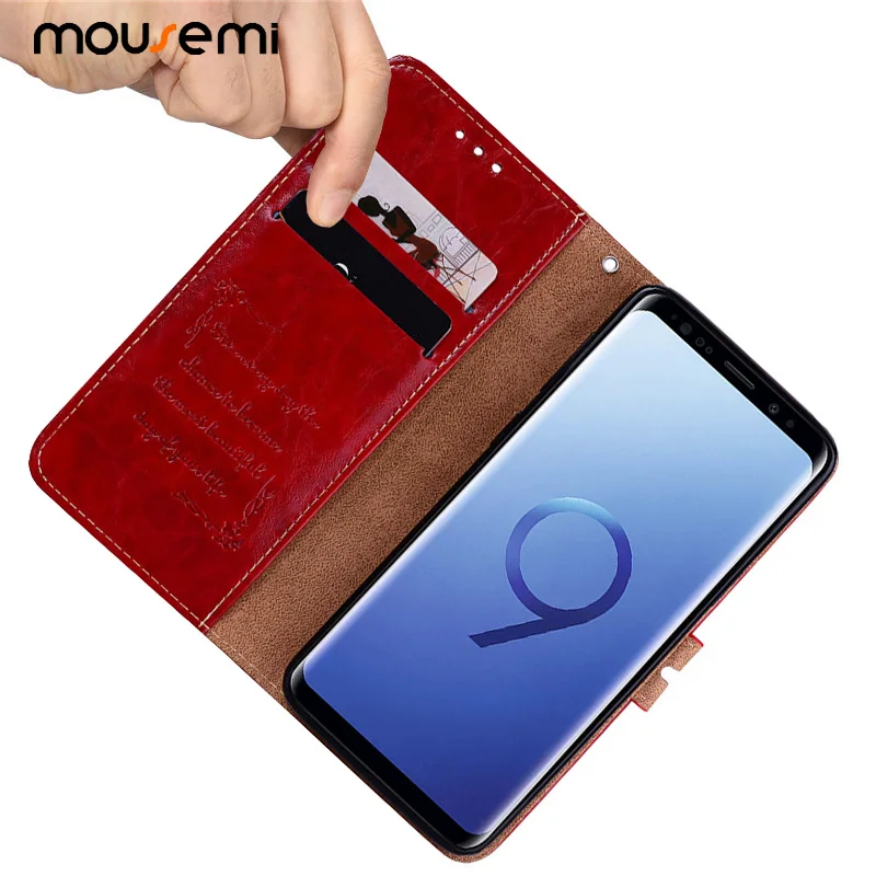 

CAPAME Flip Card Holder Phone Case For Samsung Galaxy S6 S7 Edge S8 Plus Note 8 9 360 Full Protection Cases For Samsung S9 Case