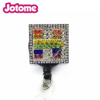 

Multicolor Rhinestone Arrow Lanyard Retractable Id Badge Reel Holder