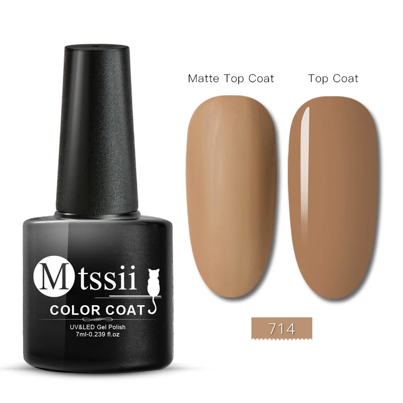 Mtssii 7ml Gel Nail Polish Matte Color Soak Off Matte Top Coat Nail Art Gel Varnish Manicure lacquer Semi Permanent Nail Gel - Color: FFW2697