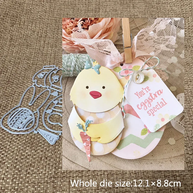 

Metal cutting dies cut die mold Chick and rabbit Scrapbook paper craft knife mould blade punch stencils dies