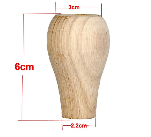 

4Pieces/Lot H:60MM Solid Wood Cabinet Table Foot Mat Ball Furniture Legs