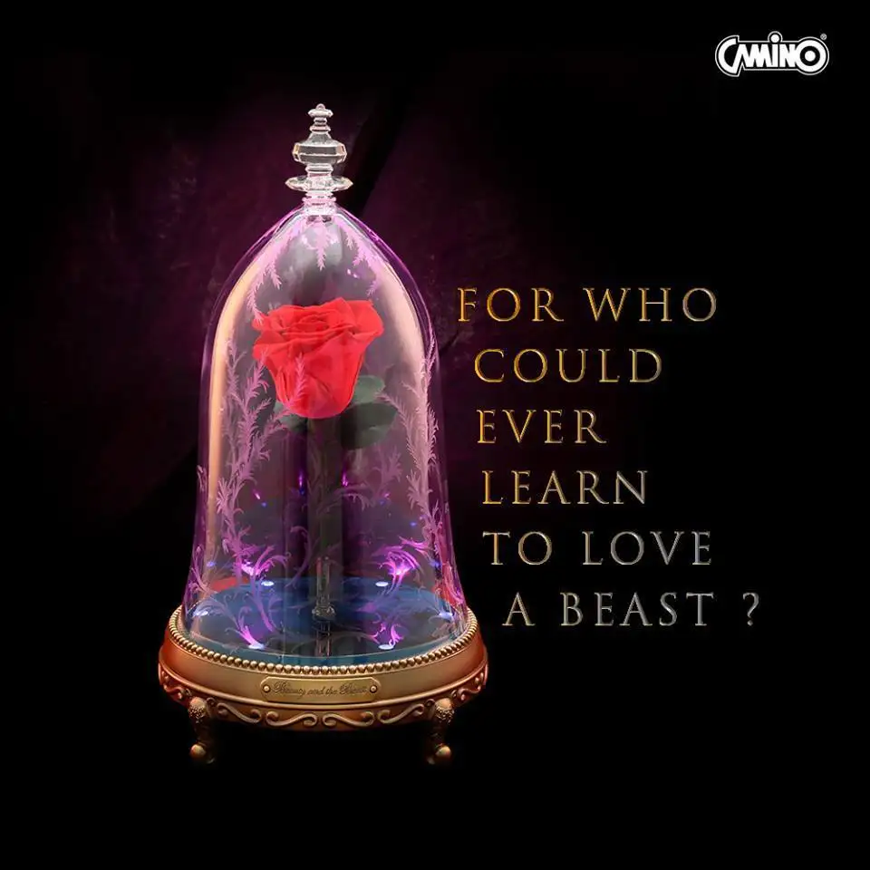 Disney Beauty and The Beast Enchanted Rose Bluetooth Speaker LED Light Camino