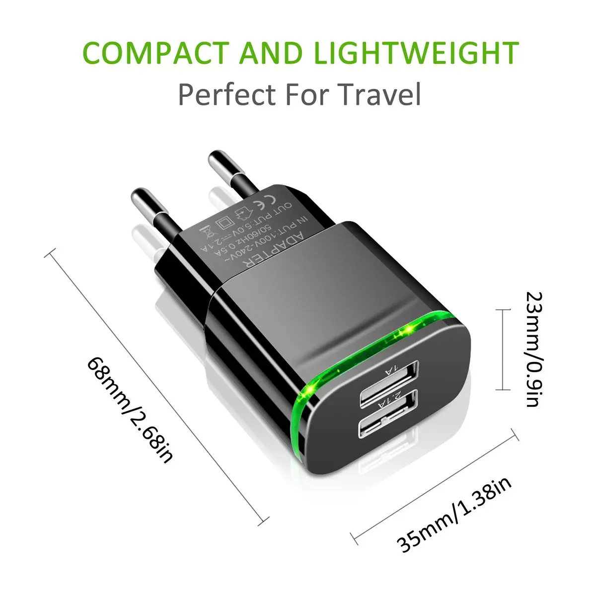 

2 USB Fast Travel Charger Adapter Micro USB Cable for iPhone X Xr Xs Max Huawei P Smart 2019 P10 Lite for Xiaomi Mi Play A2 Lite