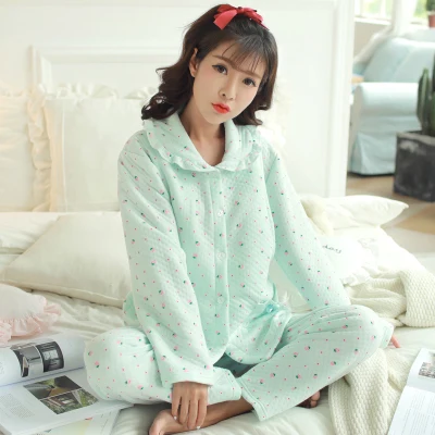 Autumn winter air blanket Pajamas Feeding Home Furnishing Maternal Lactation Month Long Sleeved Suit Maternity Sleepwear Autumn winter air blanket Pajamas Feeding Home Furnishing Maternal Lactation Month Long Sleeved Suit Maternity Sleepwear