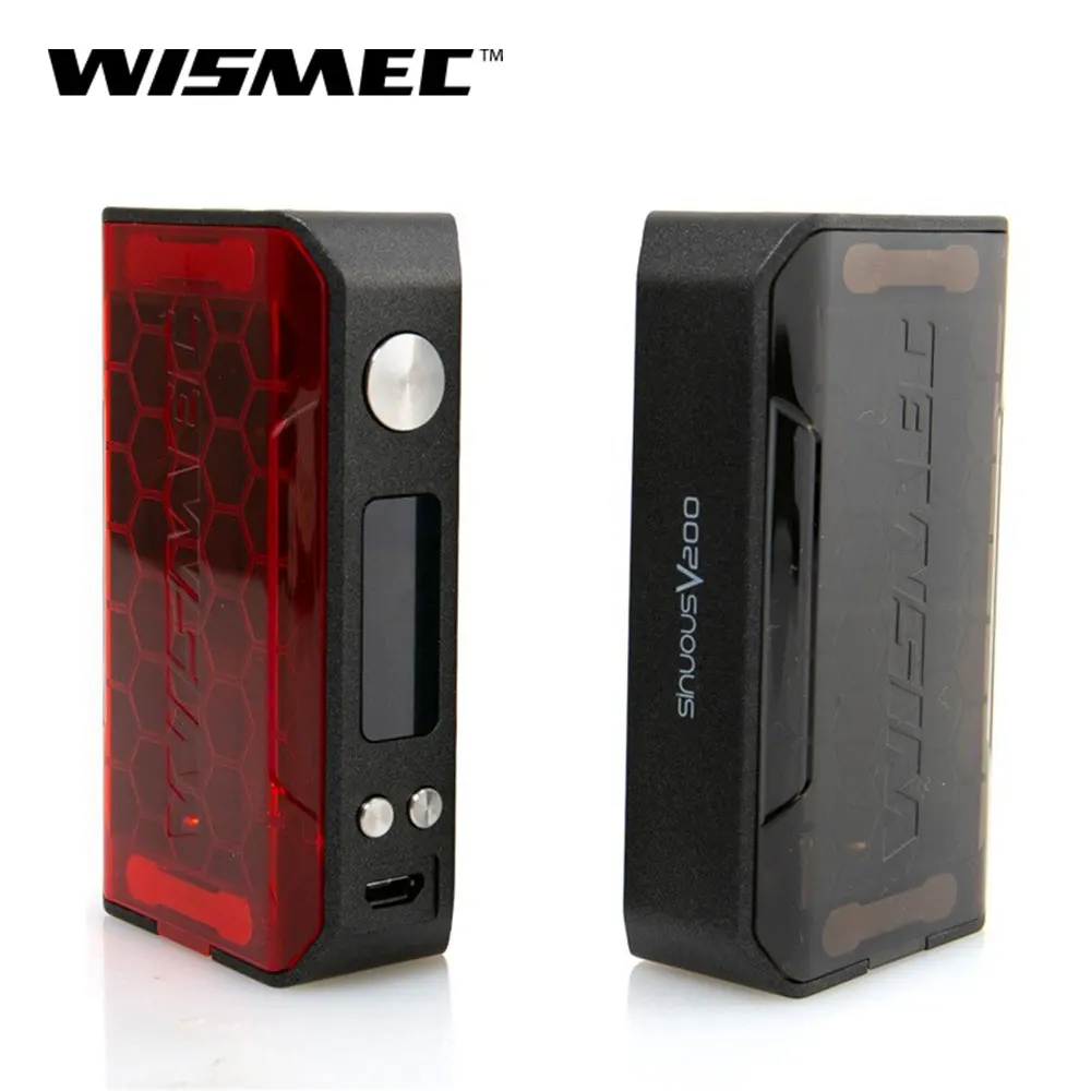 Оригинальный бокс мод WISMEC SINUOUS V200 TC 200 Вт питание от двойной батареи 18650