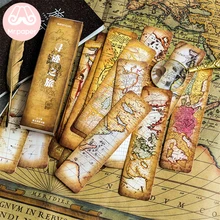 Г-н Бумага 30 шт./кор. Винтаж Ретро Стиль Wolrd путешествия карта закладки для Новинка для чтения книг, создатель страница Творческий Бумага Закладка для книги