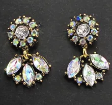 Boucles d'oreilles en métal doux pour femmes et filles, bijoux en cristal avec gemmes, nouvelle collection, e380
