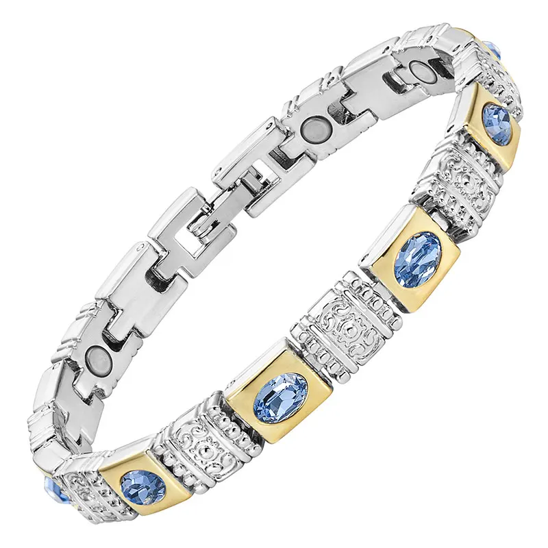 Vivari модный богемский магнитный браслет для женщин синие камни «кошачий глаз» Серебряная пластина подарок ювелирные изделия дамские Модные Браслеты Шарм - Окраска металла: EMBA135T
