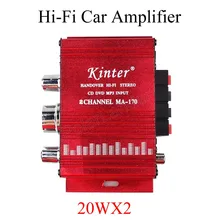 12 V автомобильный стерео-Наушники Hi-Fi усилитель MP3 ввода компакт-дисков DVD Аудио Усилитель Mini 2 канальный усилитель выходной мощности 20WX2 RMS