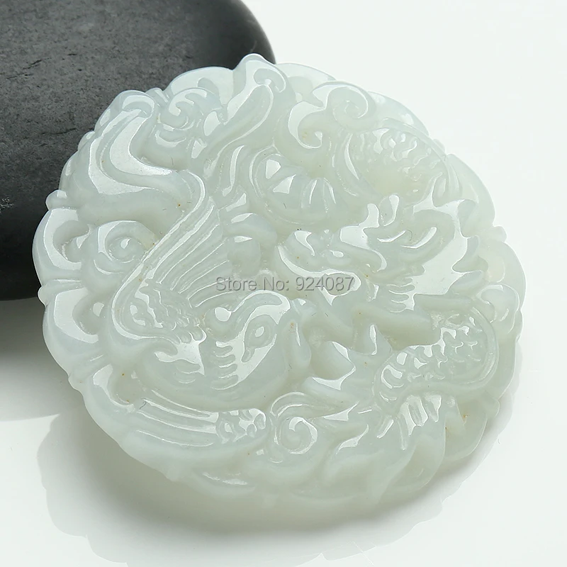 Подвеска из натурального меха Longfeng с резьбой по нефриту|jade pendant|jadeite pendantspendant brand |