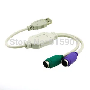 

USB to two PS2 splitter Cable Adapter for Keyboard Mouse USB Bus power