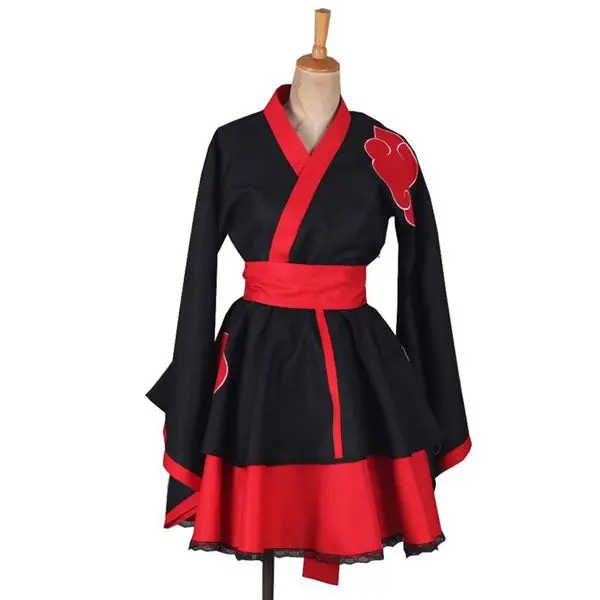 Карнавальный костюм для девочек из аниме Наруто Uzumaki Naruto, одежда Лолиты Uchiha Sasuke, кимоно, платье Акацуки, платье лолиты для женщин - Цвет: Dress