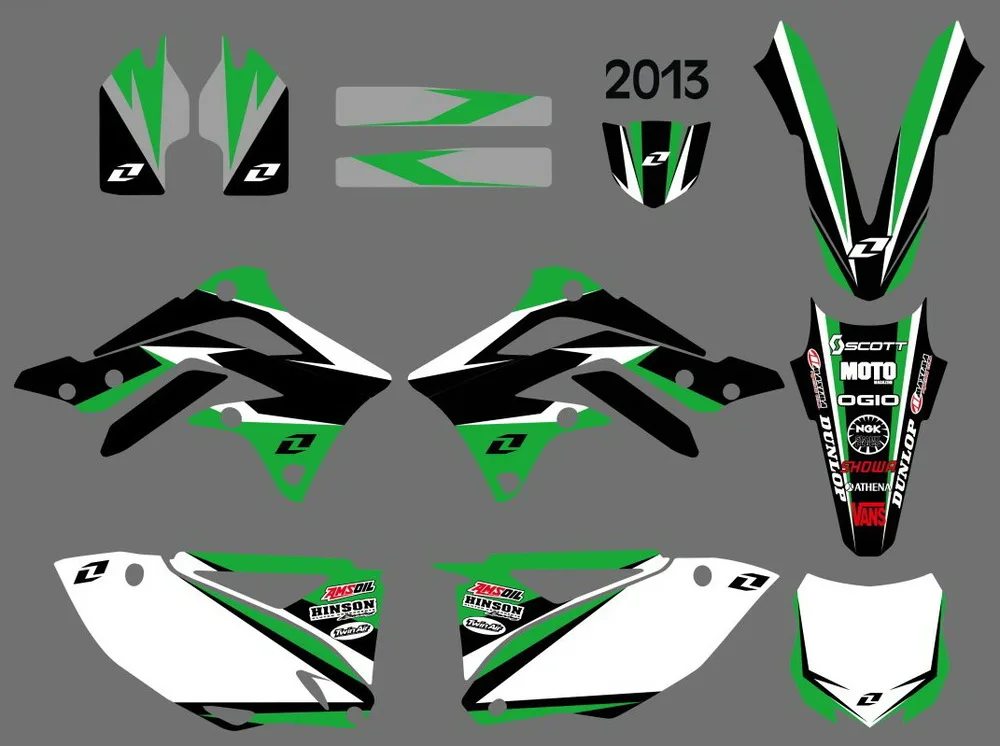 Мотоцикл команда графика и фоны наклейки Наборы для Kawasaki KX450F KXF450 2013 2014 2015 KXF 450 KX