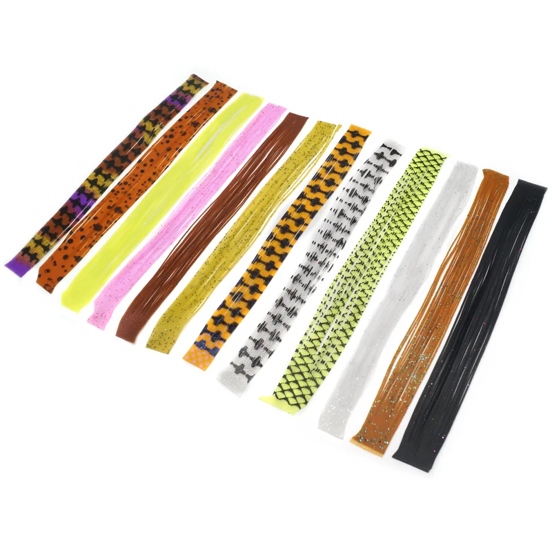 

Fly Tying Silicone Rubber Skirts Threads 12 Bundles for Make Spinnerbati Rubber Jig Lures Replacement Thread Fly Tying Material