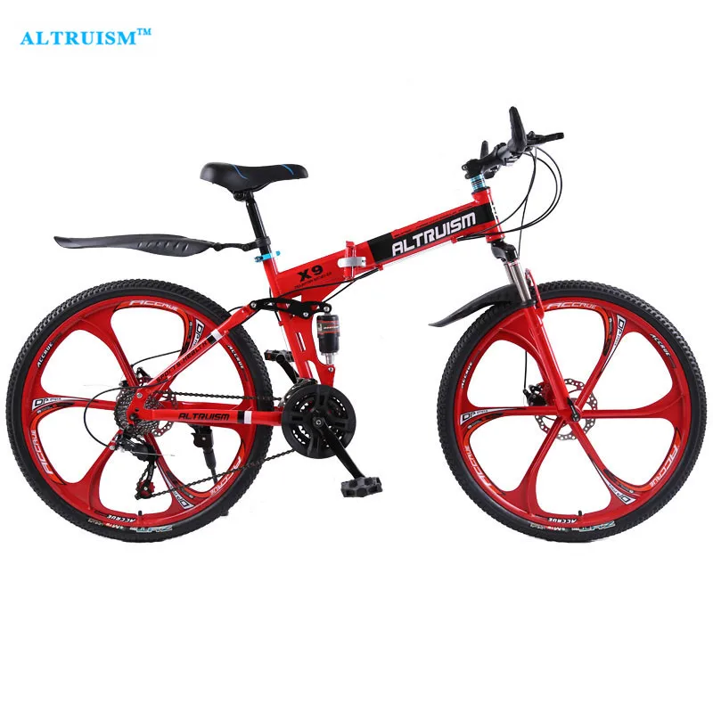 Альтруизм X9 26 дюймов велосипед сталь 24 скорости складной горный велосипед двойные дисковые тормоза переменная скорость Bisiklet гоночный велосипед
