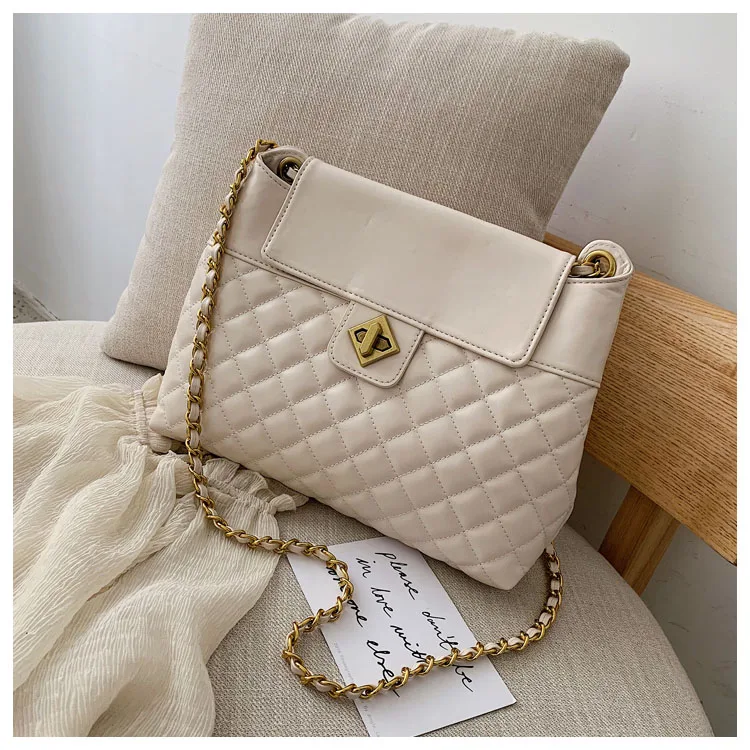 

Senior Women 2019 New Style Fashion Shoulder Bag Striped Chain Messenger Bags Big Capacity Soft Pu Leather Handbags