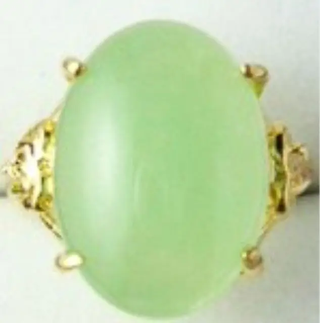 

Free Shipping elegent fine light green stone bead 18KGP ring(#6,7,8,9,10)
