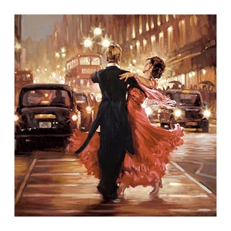 100% DIY 5D Diamond Mosaic Couples dance Handmade Diamond Painting Cross Stitch Kits Diamond Embroidery Pattern Rhinestone LX