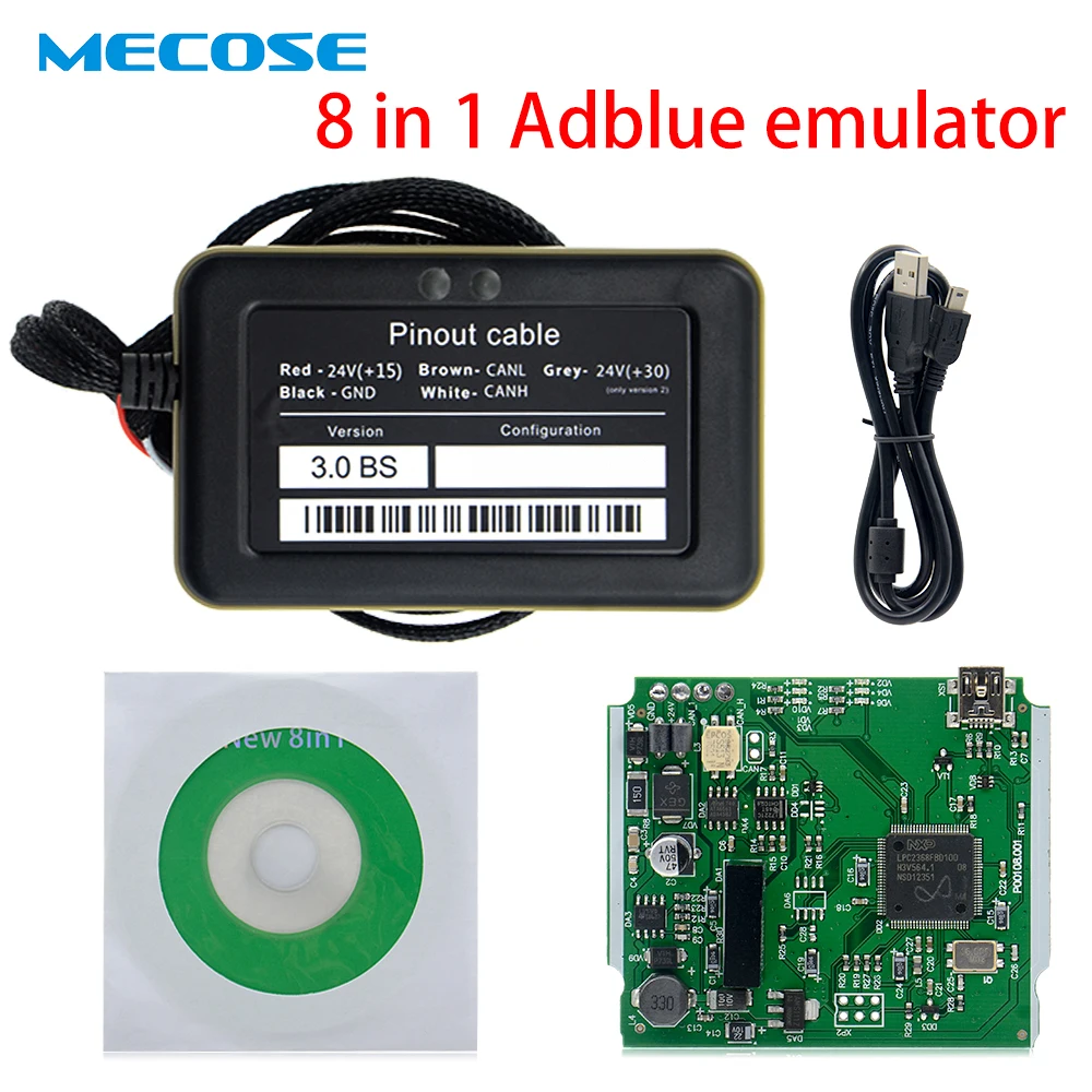 2019 Грузовик adblue 8 в 1 v3 Датчик Nox поддержка для Mercedes DAF Volvo Renault и Ford Adblue Эмулятор OBD2