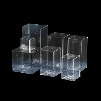 

20pcs/lot Clear Plastic Packaging Boxes 12 sizes Rectangle PVC Cosmetic Bottle Display Gift Boxes Candy Macaron Packing Box