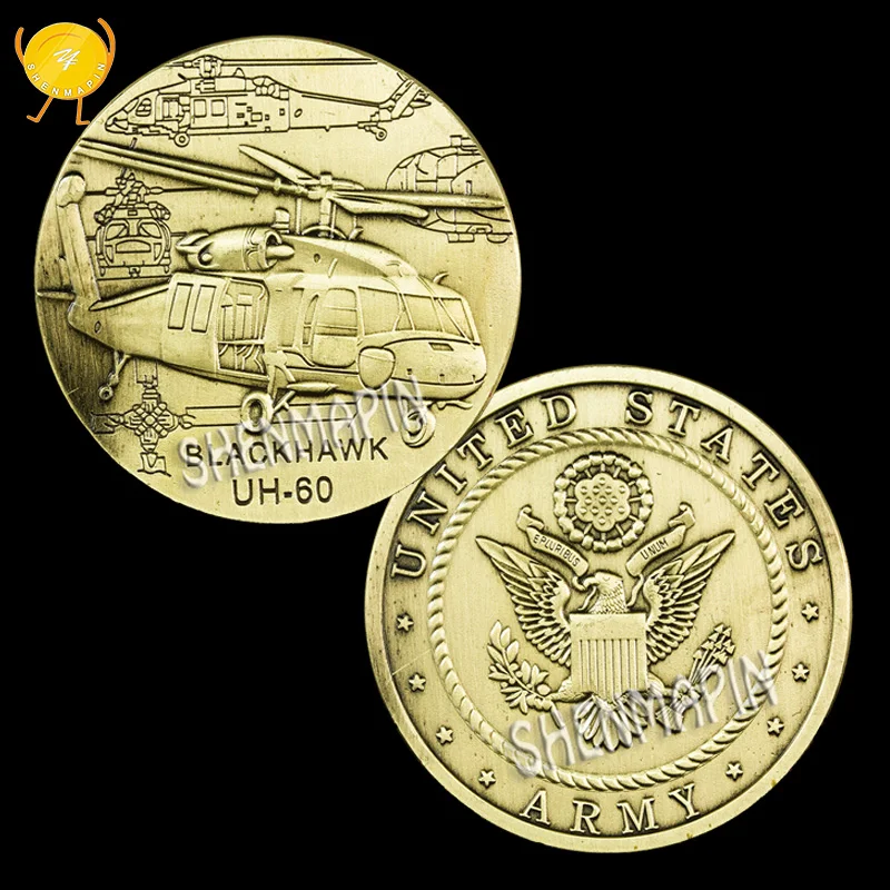 

US Army UH-60 Black Hawk Helicopter Commemorative Coin Transport Helicopter Main Force Challenge Coin Fighter Coins Collectibles