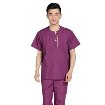 

New Men Medical Scrub Sets Hospital Doctor Uniforms Dental Clinic Beauty Salon Short Sleeve Surgical Scrubs High Quality 232