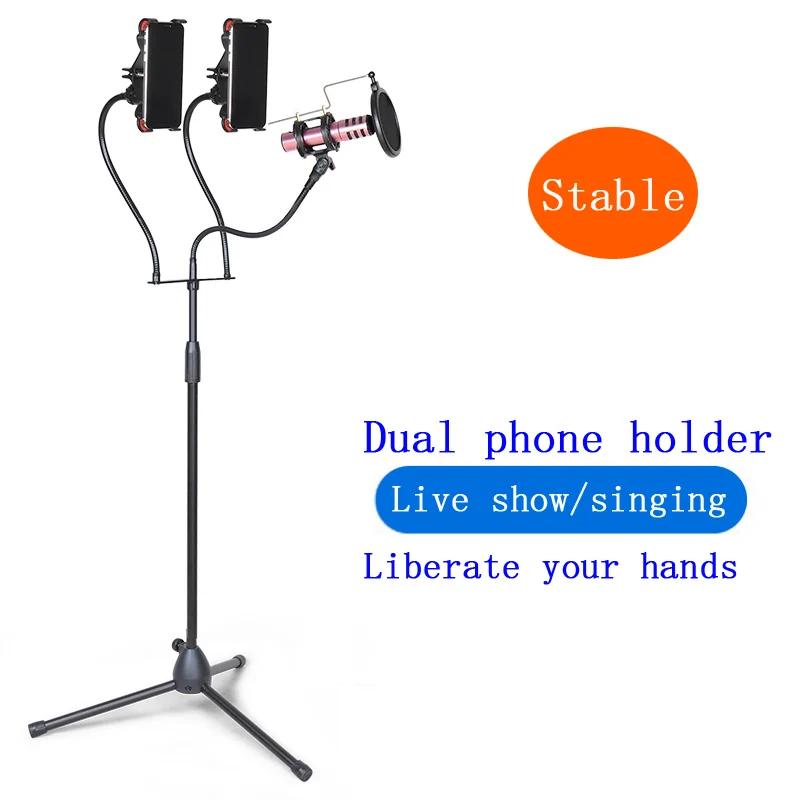 

Phone Clip Microphone Clip Holder Filter Windscreen Mask Shield Clip with Boom Arm and Steel Stand Kits For Live Show Recording