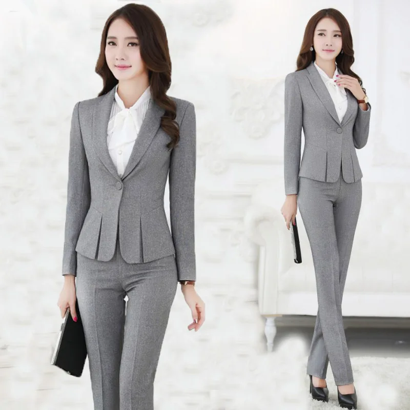 2015 New Winter style Women Trousers And Blazer Pants Suit