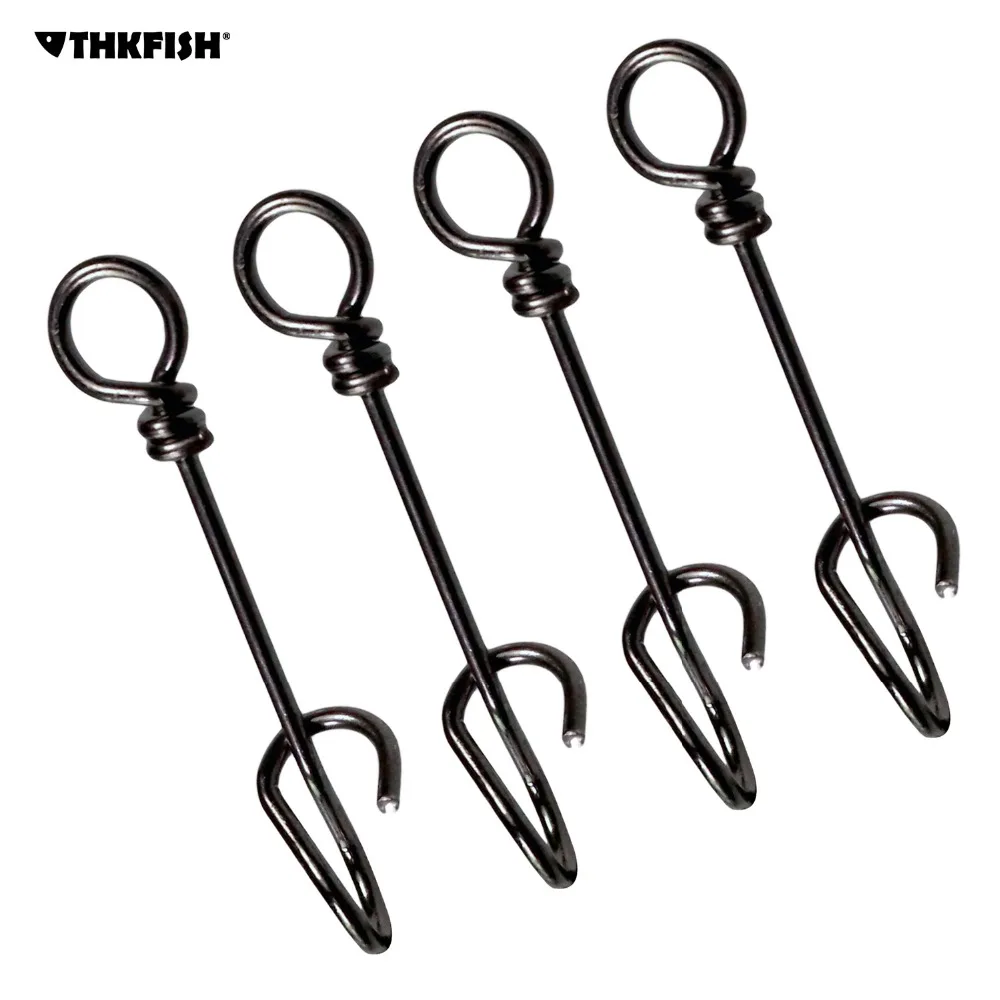 

100Pcs/Set Fishing Spring Clip Snap Clamp Buckle Pins Stainless Steel Fishing Swivel Snaps Spring Connector Bass Fishing Tackle