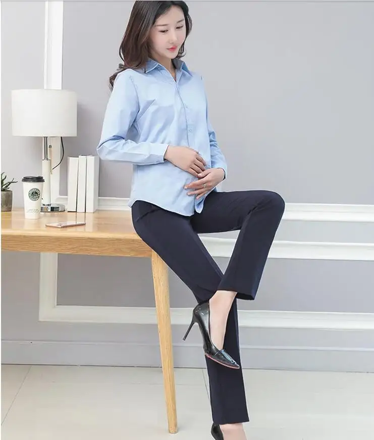 Women Maternity Pants Work Office Wear Casual Straight Leg Skinny Trousers Elastic Waist Belly Pregnancy Pants Pregnant Clothing