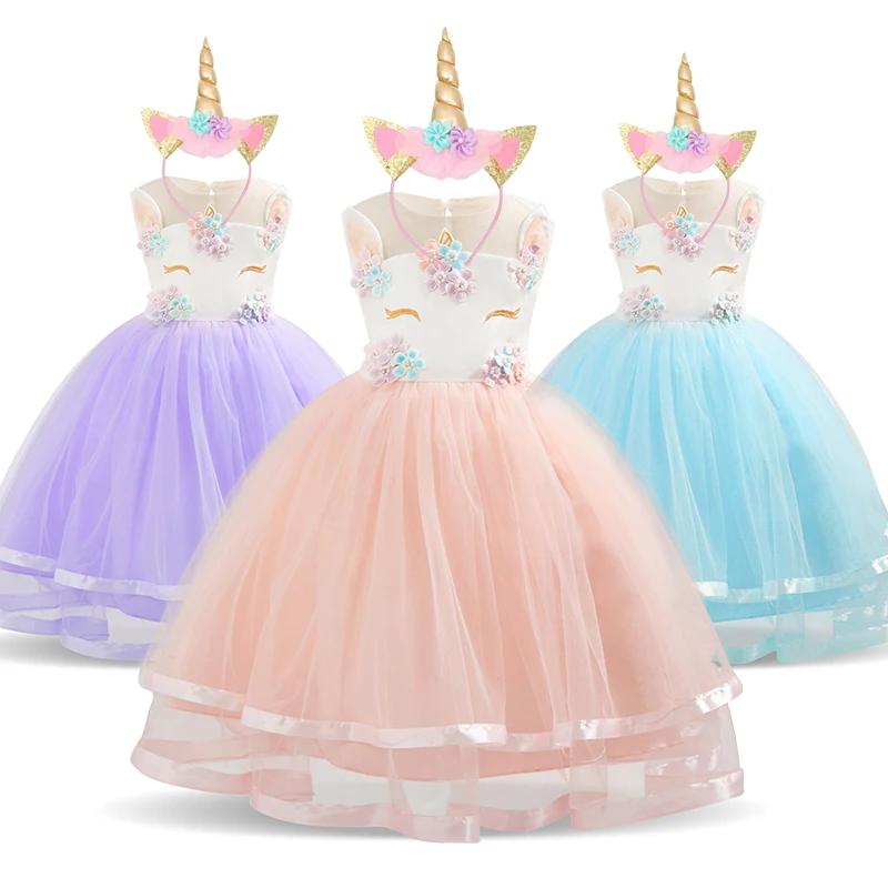 

Baby Kids Unicorn Dress for Girls Children Girl Carnival Costume Party Dresses Wedding Fancy Princess Girls Clothes Unicornio