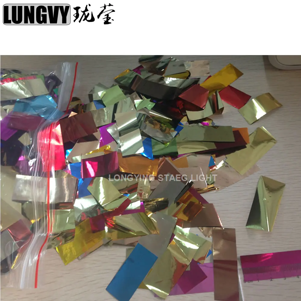 

Free Shipping 5kg/lot 2CM*5CM Confetti Streamers Confetti Paper Gold Paper For Confetti Machine