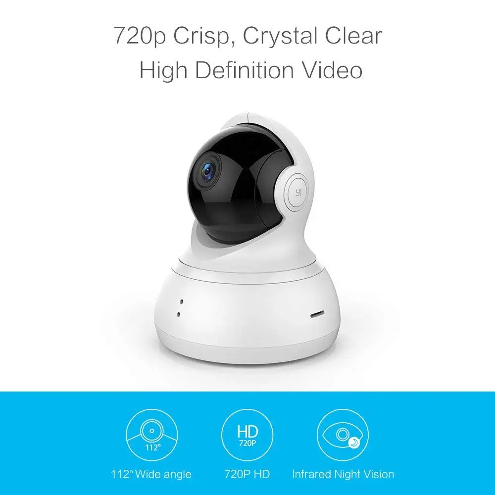 YI купол Камера 720 P охранных Cam WI FI панорамирования/наклона/зум Беспроводной IP