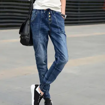 

Extra Long Jeans For Tall Girl 2017 Elastic Waist Pencil Trousers Pants Extended Long Harem Jeans Denim Length Jogger G090701