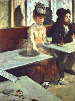 

figurative art posters canvas painting mural prints giant poster home decorative art Edgar Degas In a Cafe or LAbsinthe