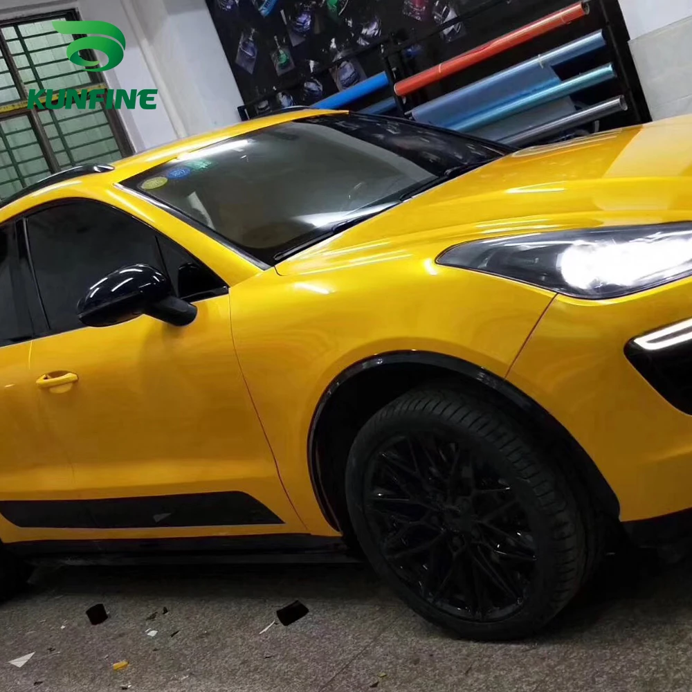 Car Vinyl film Body Sticker Car sticker Metal maple yellow (5)
