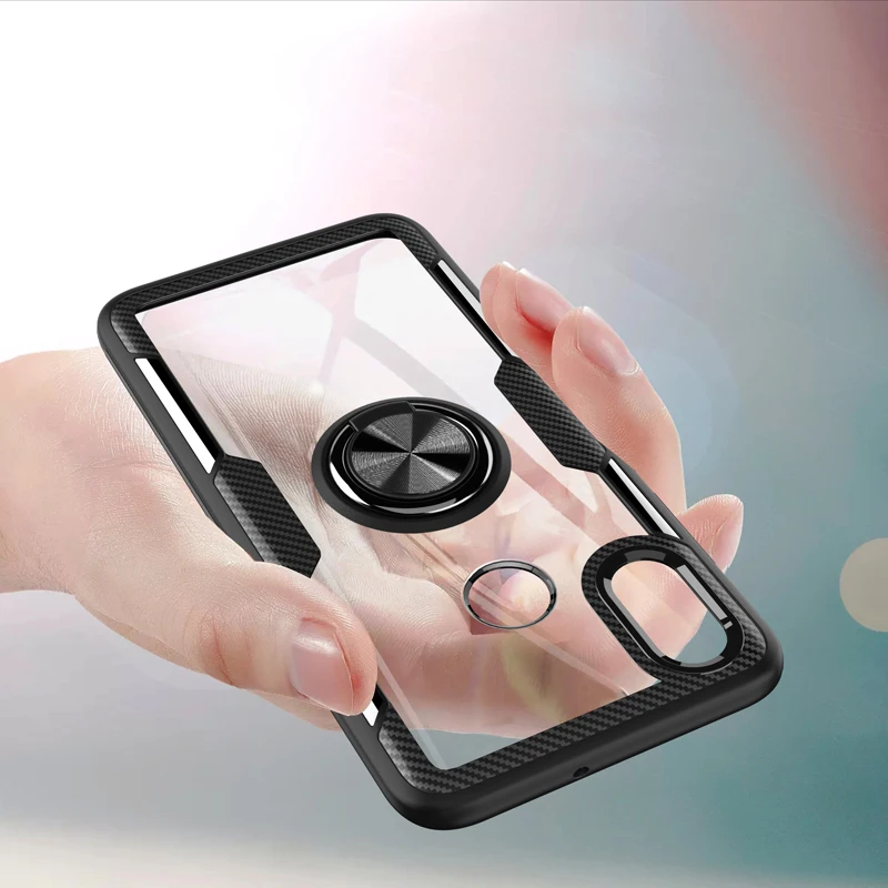 For Xiaomi MI 8 MI8 SE Mi8 Lite Transparent TPU Ring Holder Case For Xiaomi Mi 9 Mi9 SE Magnet Car Holder Cover Cases