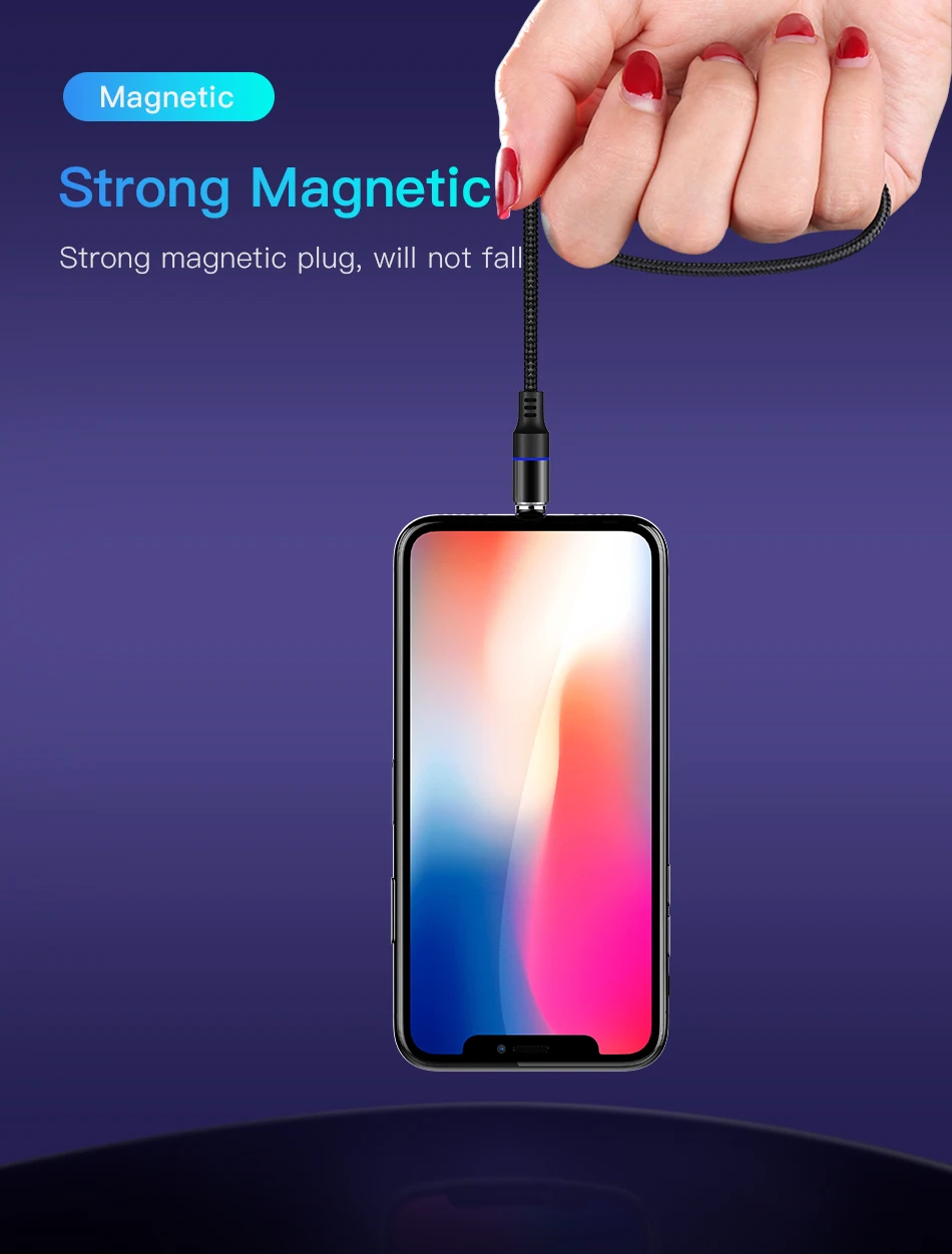 !ACCEZZ 3A Magnetic Cable Fast Charging Data Sync Micro USB Type C Charge Cable For iPhone X XS MAX XR Samsung Xiaomi Redmi Cord (7)