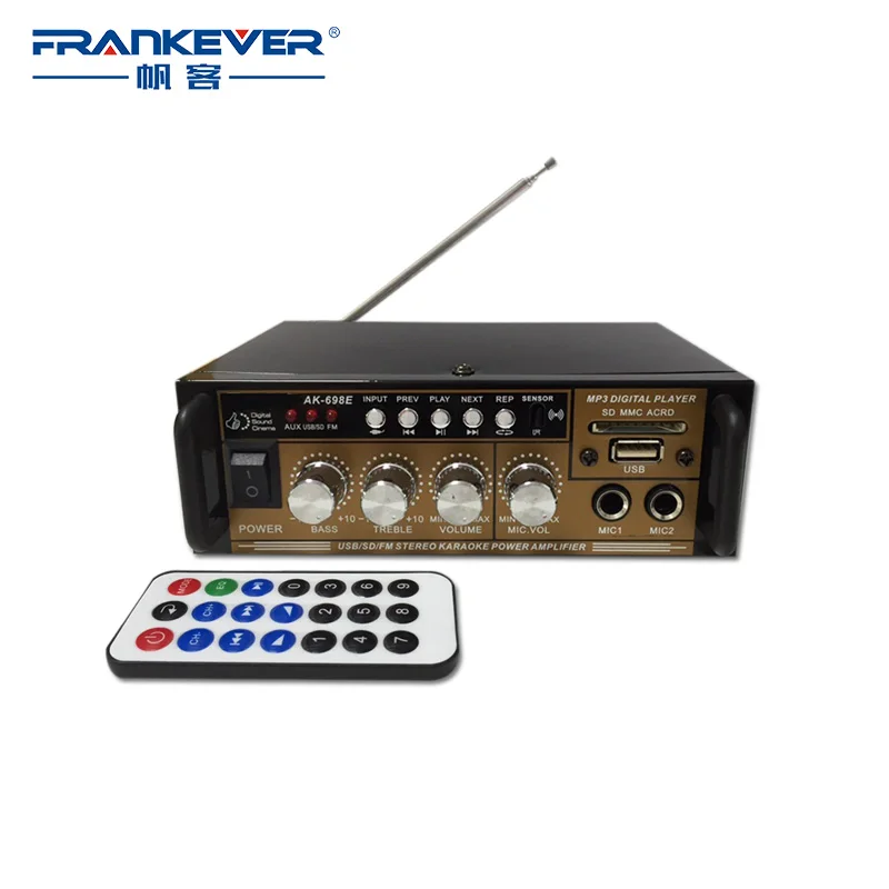 

Frankever Mini HiFi Stereo Car Amplifiers 2.1 USB Speaker DC12V -AC220V Support TF SD Card Volume Control AMP for Car AK-698E