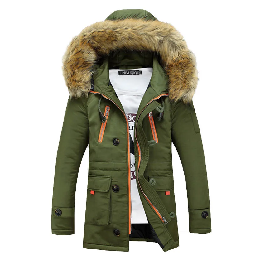 

Winter Warm Hooded Men Down Jackets Casual X-Long Duck Down Coats & Jackets Thicken Outwear Casual Solid Parkas RAW0643